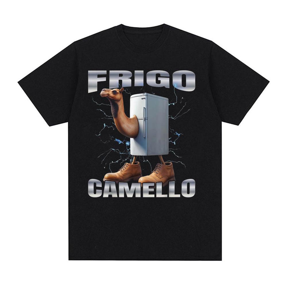 

FFrigo Camello Funny Fridge Camel Meme T Shirt Men s Harajuku Hip Hop Oversized T-shirts Unisex Summer Tops High Quality T-sh... S разноцветный