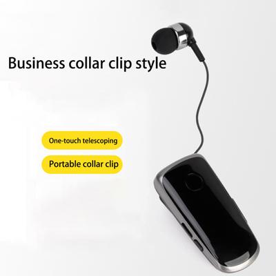 Wear Clip Wireless Earbud Cable Pulling One-touch Retraction Bluetooth-compatible 5 Hands-free Remind Vibration