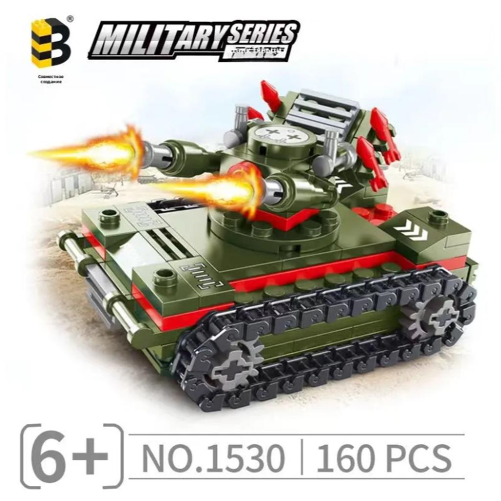 Building Block Military Tank Model Set 160 Pieces Compatible Construction Toy for Ages 6 and Up Educational Building Kit