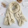 Scarf Autumn and Winter New High-end Solid Color Splicing Lace Neck Protector Scarf Scarf Scarf Shawl