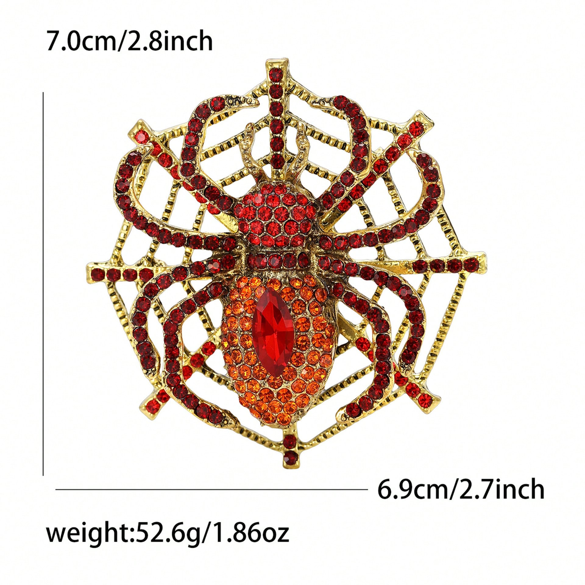 

Personalized trendy alloy rhinestone heavy industry woven web spider brooches with exaggerated creativity for women s clothing accessories brooch