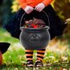 Large Trick-or-Treat Jar Candy Jar Black Halloween Candy Jar New Wizard Witch Cauldron Props