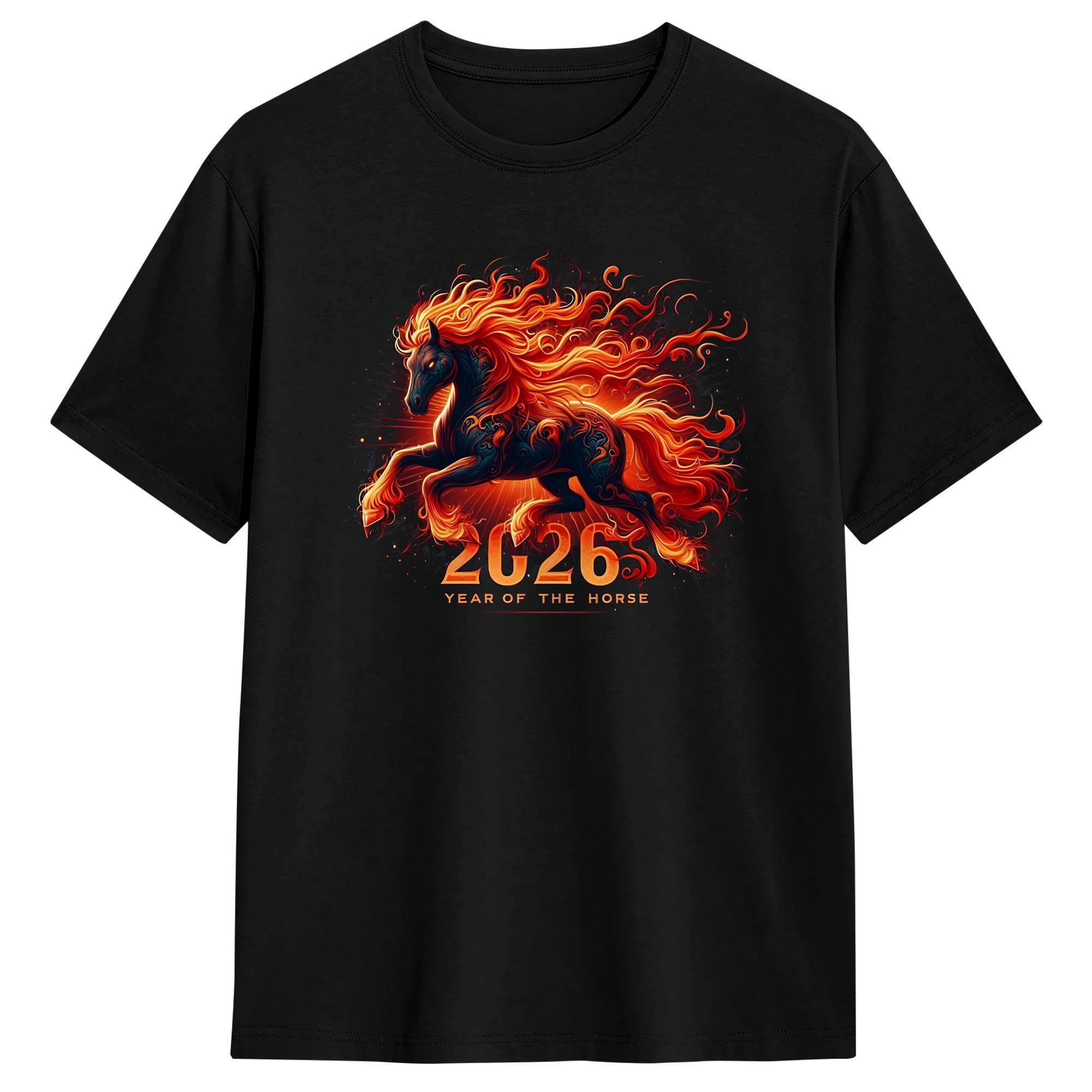 Year of The Horse 1966 Fire Horse 1966 Cotton TShirt For Unisexs Beach  Funny T Shirts O Neck Fashion Tee Shirt Oversized Tops S