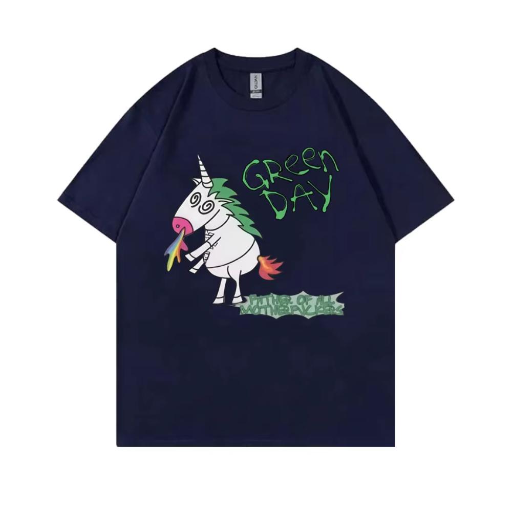 Punk Band Green Day Father of All Album Graphic T-shirts Men Women Rock Vintage Oversized Short Sleeve Male Cotton TShirt
