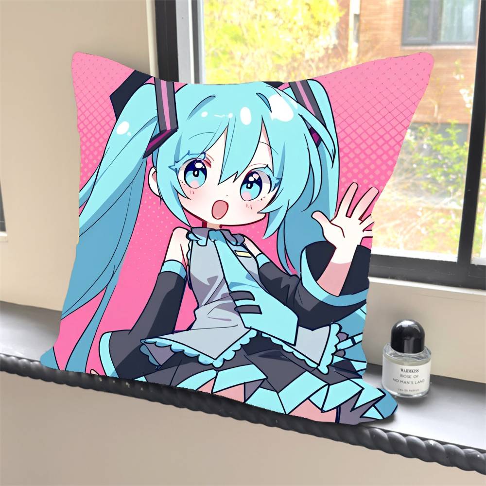 1PC HOT Anime H-Hatsune M-MikuS Pillow Case Square  Bedroom Sofa Leisure Comfort Cushion Car Home Decoration
