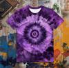 Men's Fashion Tie Dye Pattern T-shirt Summer Simple 3D Printed Round Neck Top Loose Breathable Harajuku Short Sleeve Street Wear