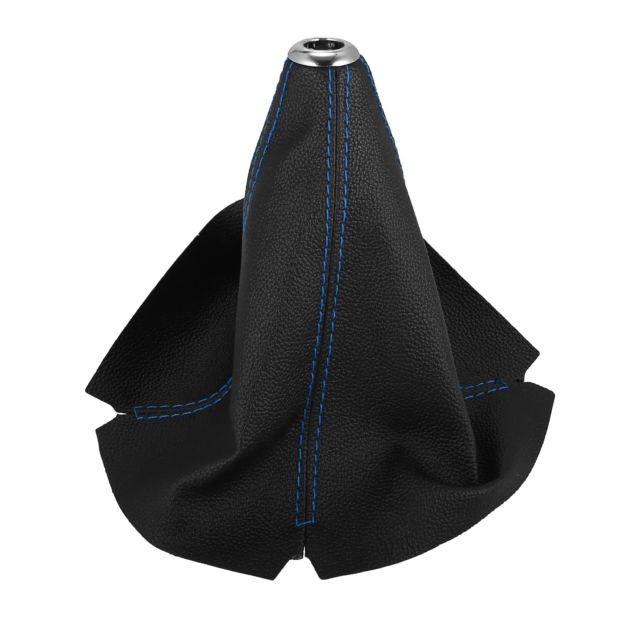

ACROPIX Car Shift Boot Cover Gear Shift Knob Boot Dust Cover Universal Faux Leather Black with Blue Line