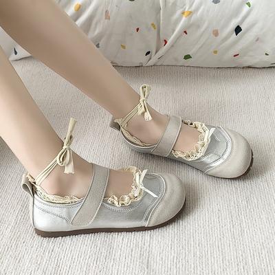 French Round Head Shallow Mouth Mary Jane Shoes Women's New Summer Niche Puff Shoes Fashion Casual Versatile Single Shoes