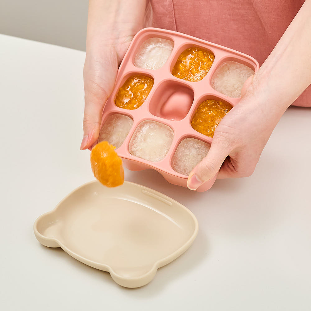 Atti Rabbit Easy Release Baby Food Cube Multi Silicone Storage Container Square 9 Cavity