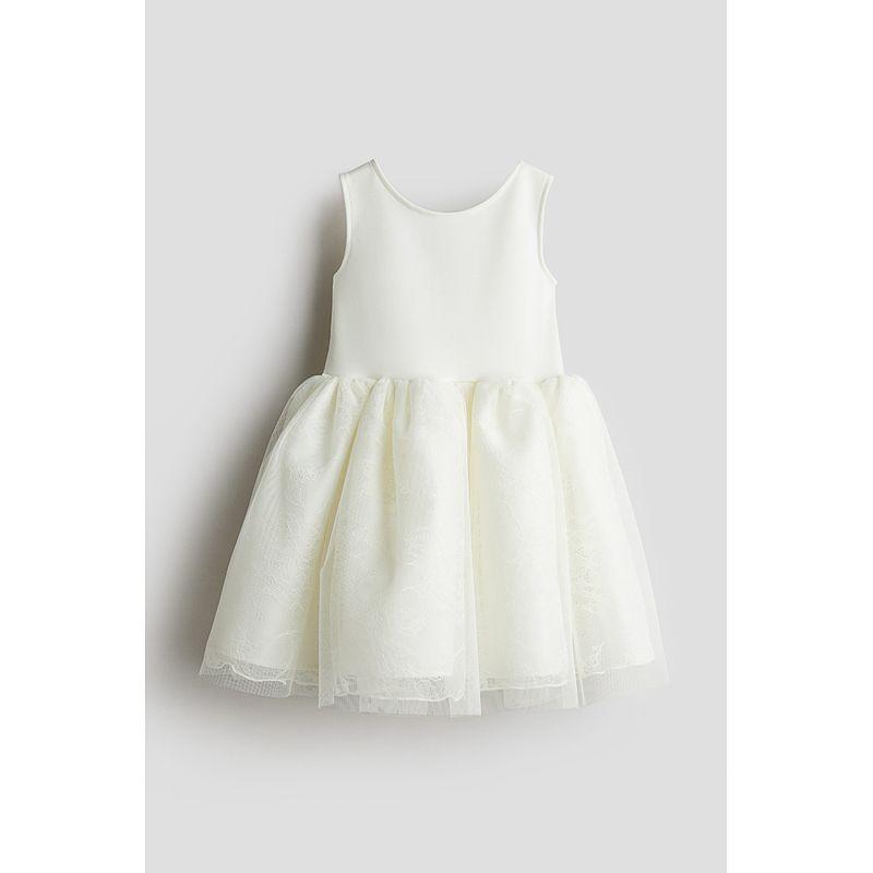 

HM Children s Clothing Girl Dress 2025 Autumn New Arrival Western Style Heavy Weight Sleeveless Puffy Flared Princess Dress 1290290 White 150/76((10-12Y))