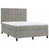 3143019 vidaXL Divan-lit Et Matelas Gris Clair 140x190cm Velours