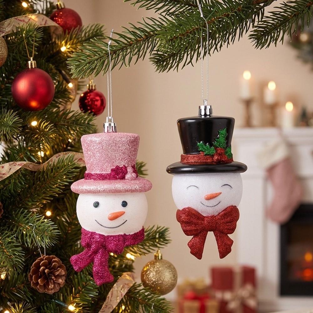 Plastic Santa Hanging Pendant Cartoon Shape Character Xmas Ornament Window Display