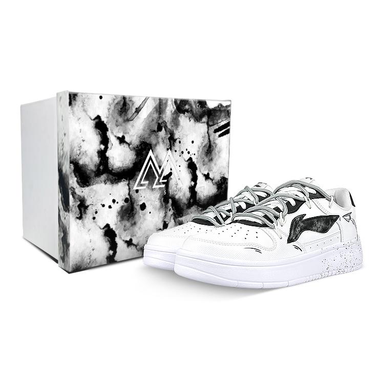 Li Ning Low top Skateboard Shoes Men s Black White Gray AGCS419-1(Team47-SBOX) 45