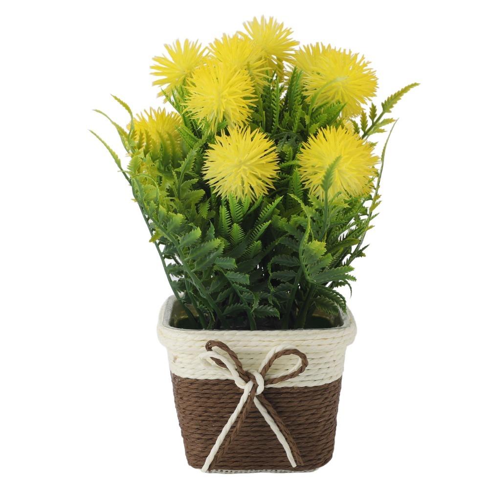 Plastic Artificial Potted Plant Pink, Purple, Yellow 7.48in Faux Potted Plants Potted Flower Simulated Potted Plants