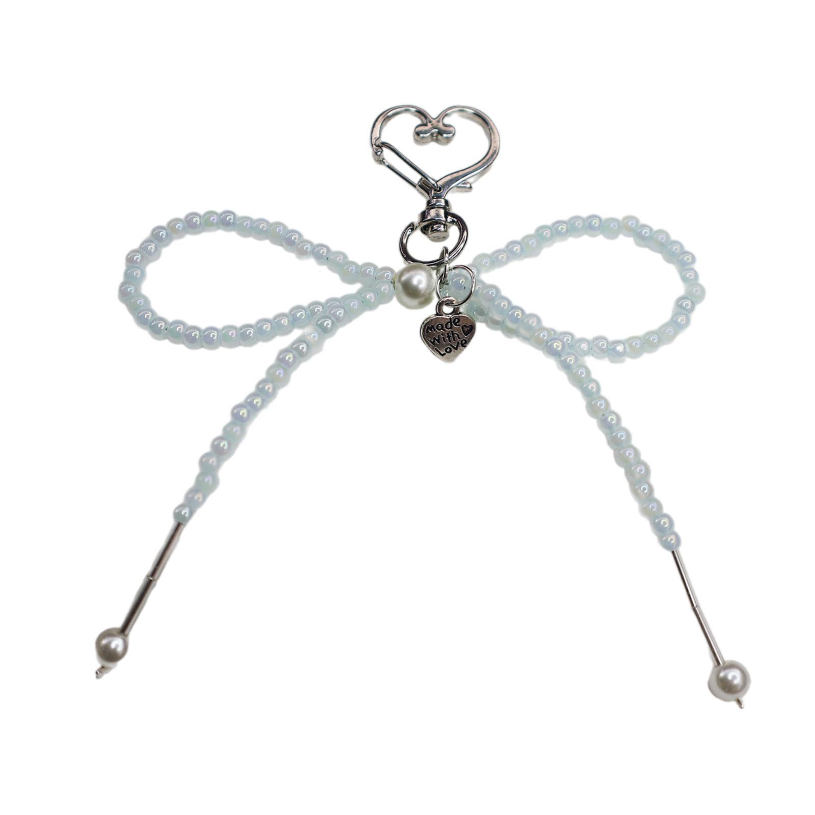 

Елегантний брелок із бантом з бісеру Солодкий акриловий брелок із сердечками для жінок Модний рюкзак Ювелірні вироби Кулон Подарунок 1