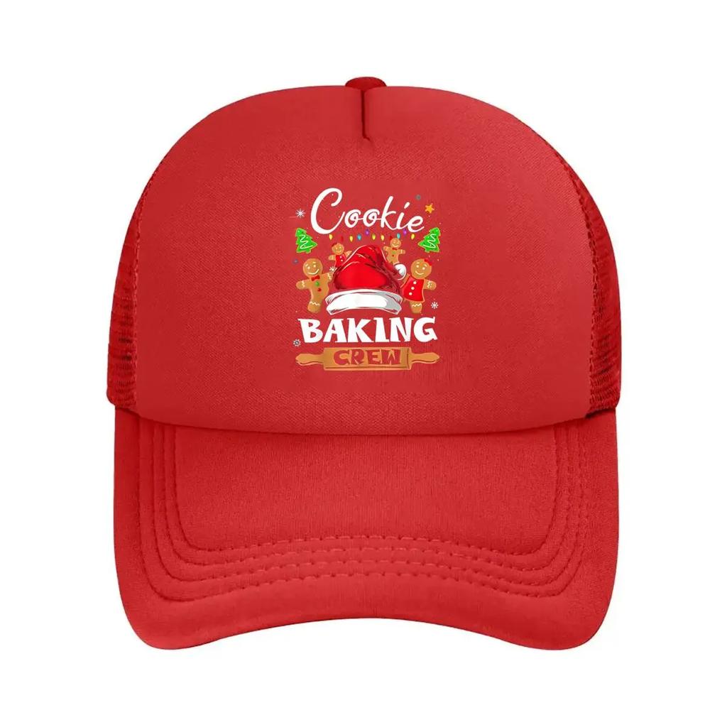 Cookie Baking Festive Inspired Christmas Crew Desig Mesh Baseball Cap