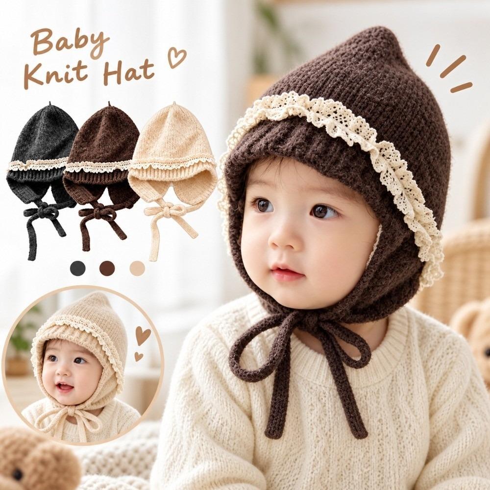 Earflap Kids Knit Hat Tie Closure Baby Beanie Cap Durable Earflap Bonnet Outdoor Wear