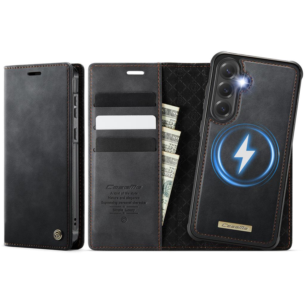 For Samsung Galaxy S23 FE Case CASEME C49 Compatible with MagSafe RFID Blocking Detachable Wallet Leather Phone Cover