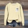 Women's Fashion Casual Long Sleeve Halloween Printed  Neck Sweatshirt