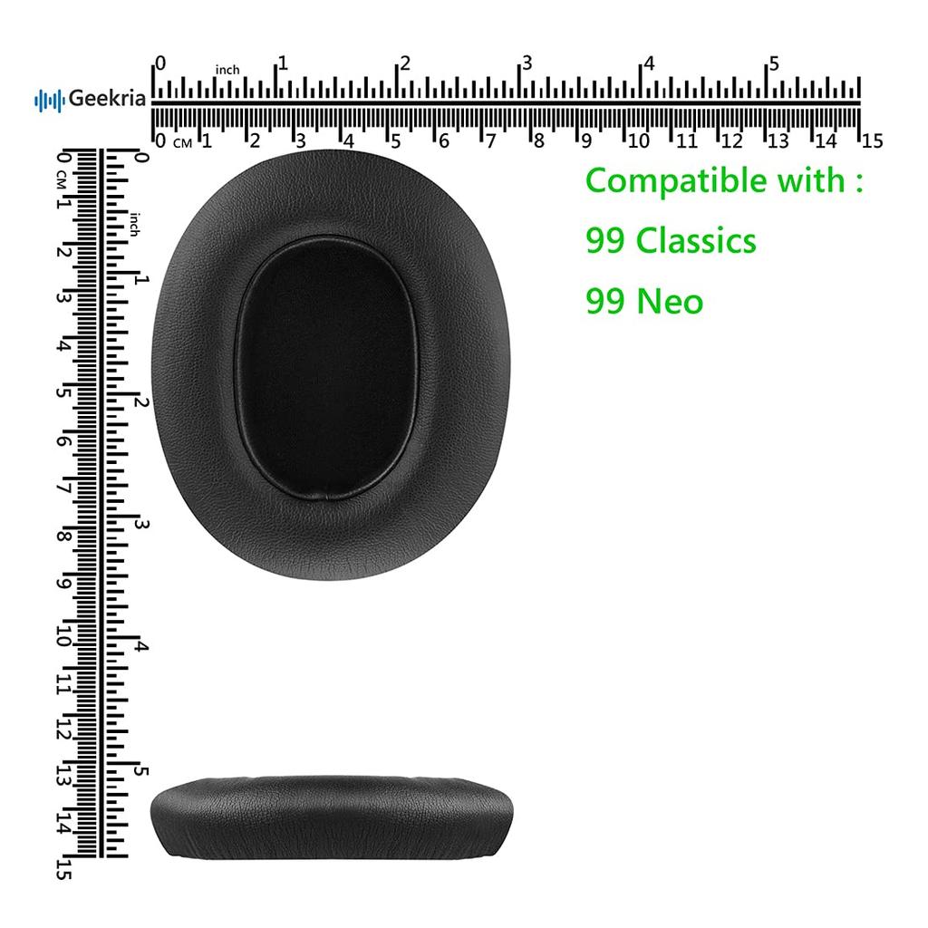 Geekria Ear Pads Compatible with Meze 99 Classics and Meze 99 Neo Headphones Ear - - Pads/Earcups (Protein Leather/Black)