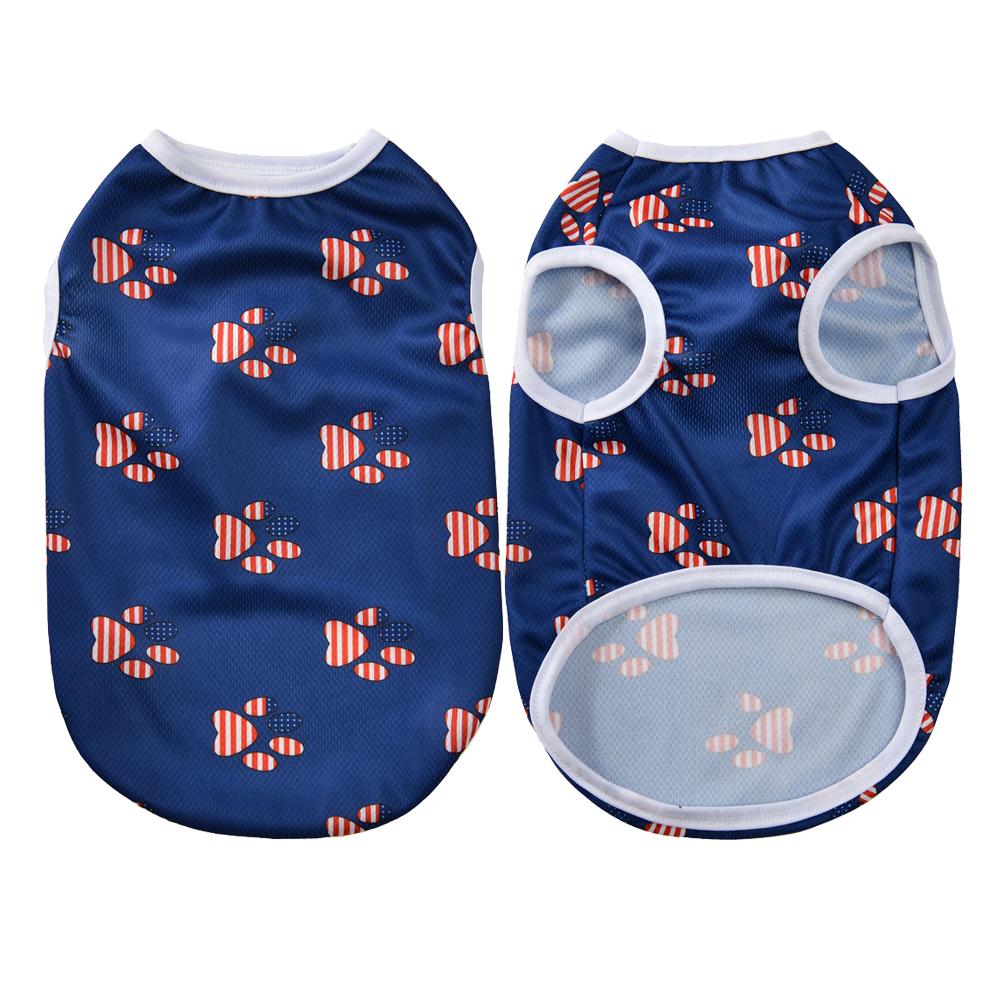 Summer Cool Dog Vest Independence Day Pet Shirt For Small Medium Dogs Cats Breathable Puppy T-shirt Outfits Chihuahua Costumes
