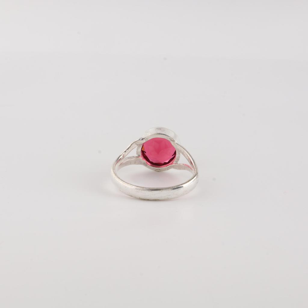 Natürlicher Rosa Rubellit Edelstein Silberring, 925 Sterlingsilber Handgefertigter Ring, Statement Rubellit Ring, Damenschmuck, Schmuckgeschenk RR-83-15