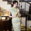 Yellow Sleeveless Long Cheongsam Dress 2026 Womens Modern Chinese Style Daily Wear