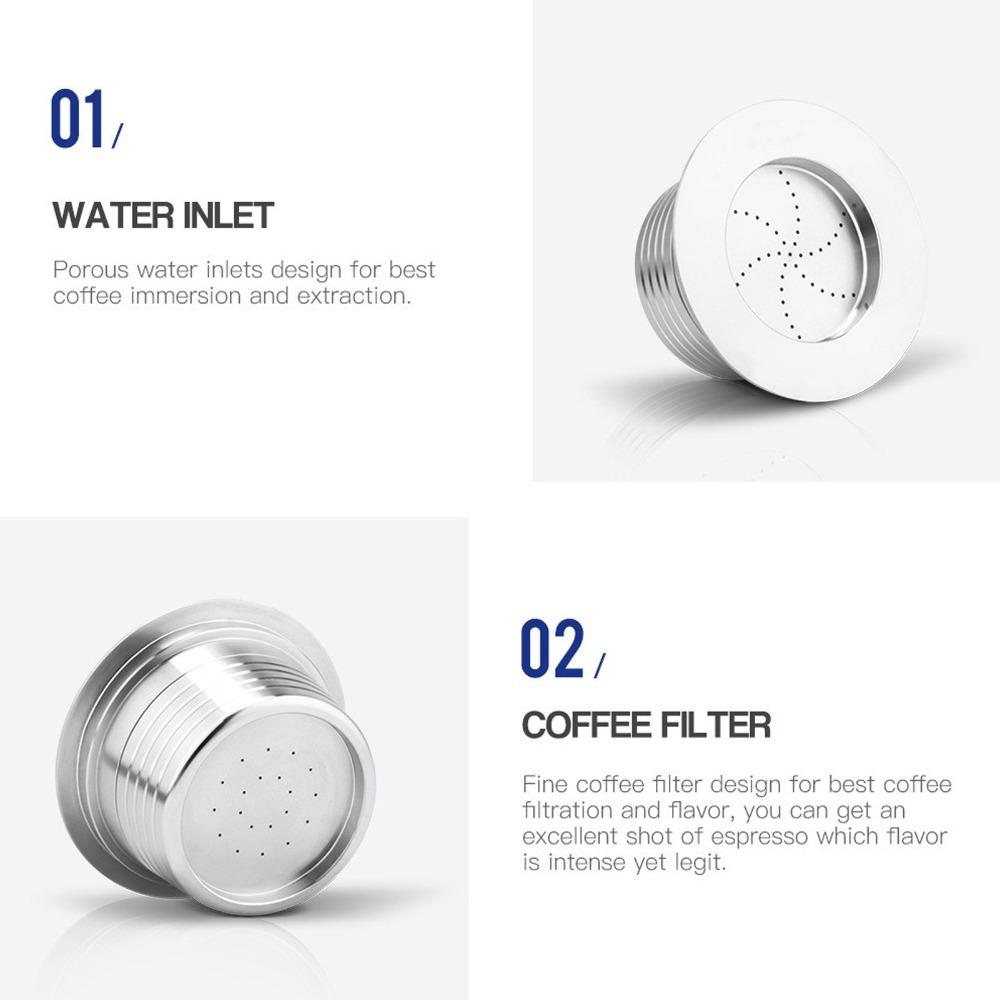 Dishwasher Safe Reusable Coffee Capsule Easy Clean Refillable Coffee Filter  For Cafissimo Maker