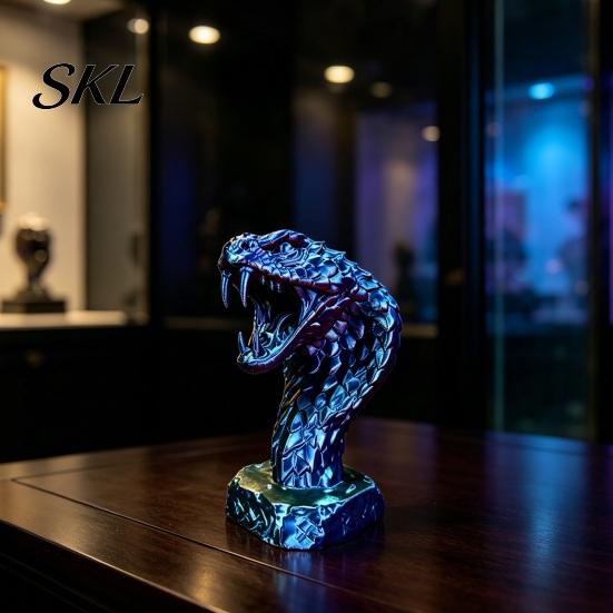 Adult Stress Relief Gadgets 3D Printed Snake Figurine, Realistic Serpent Sculpture, Nature Learning Toys Desk Decor, Educational Wildlife Toy for Kids