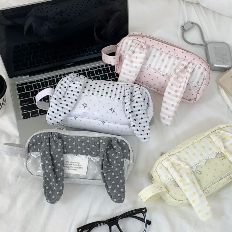 Polka Dot Shell Pencil Case Multi-Functional Stationery Storage Bag Large Capacity Pen Pouch Student Daily Gift