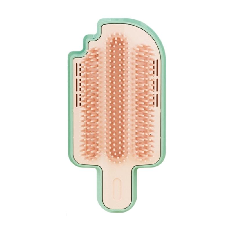 

Cats Massage Brushes Set Adjustable Wall Mount Ice Cream Shaped Pet Grooming Tool Hair Collector Boxed