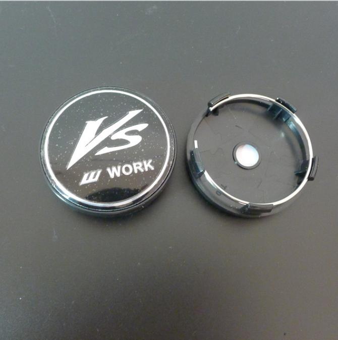4pcs 60mm Wheel Center Hub Caps VS W Work Universal Rims Dust-proof Cover Hubcaps Emblem Car Styling