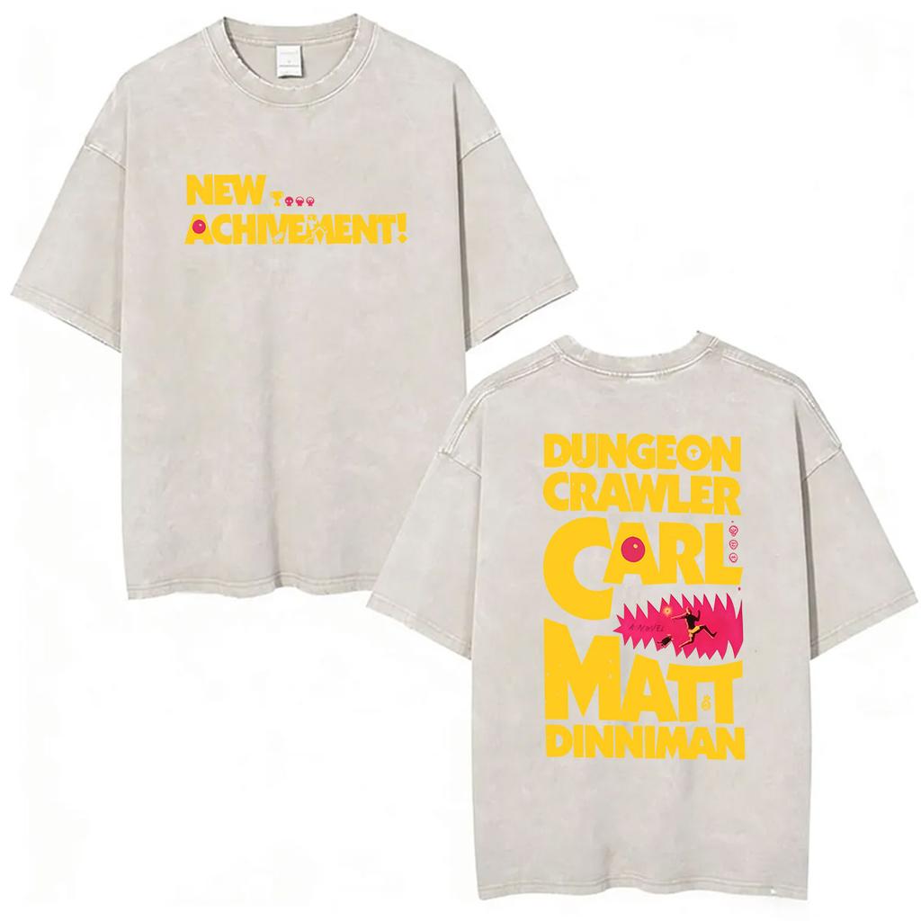Hett Spel Dungeon Crawler Carl Vintage Tvättade T-shirts Prinsessamunk Rolig Katt Grafisk T-shirt Herr Dam Överdimensionerad Bomulls-T-shirt