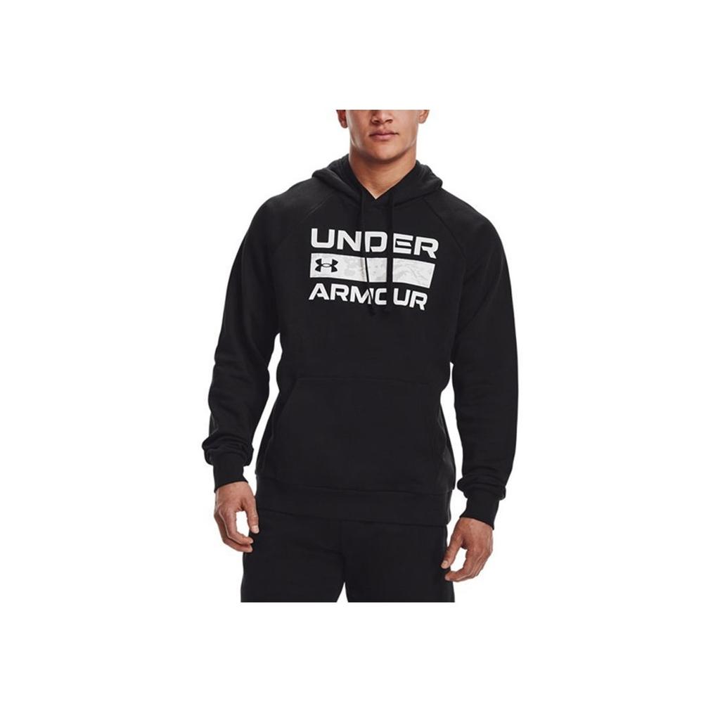 Under Armour Rival Logo Printed Fleece Hoodie Men Hoodies Black 1366363-001