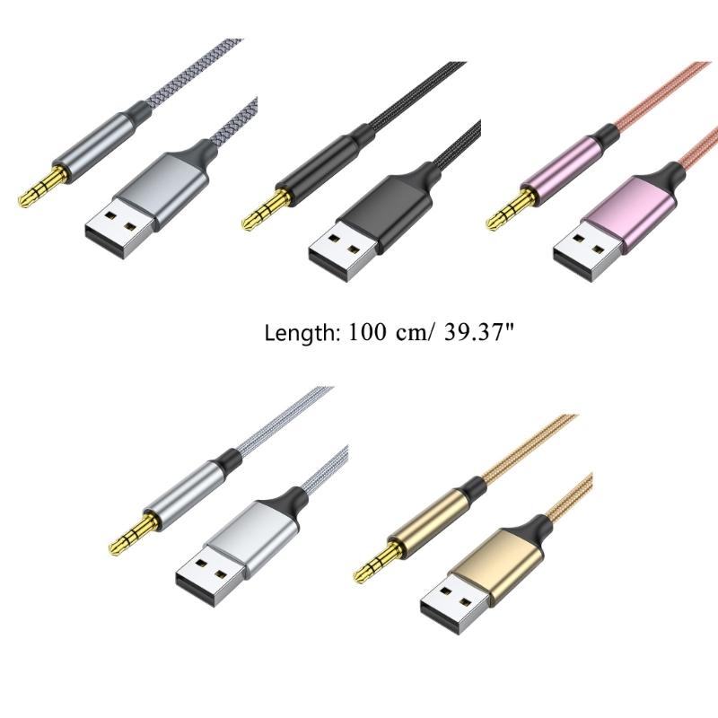 USB Male To 3.5mm Male Adapter Headphone Audio Jack Cable Cord Hi-Fi Dongle for Speaker Computer