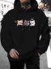 2026 Music Festival Summer New Arrival Unisex Casual Versatile Style Fashion Hoodie with  Cute Cat Print, Full of Fun, Three Cats Interacting Design, 