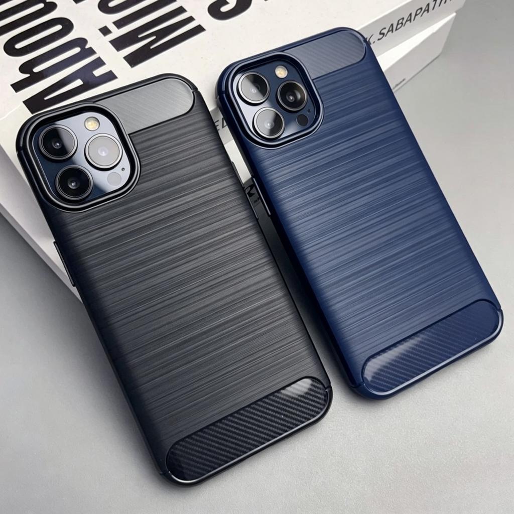 Carbon Fiber Brushed Cover for Iphone 18 Pro Max 17 17E 16 15 14 16e iphone17 13 12 Pro 11 15 plus Iphone18 Best Protection Case