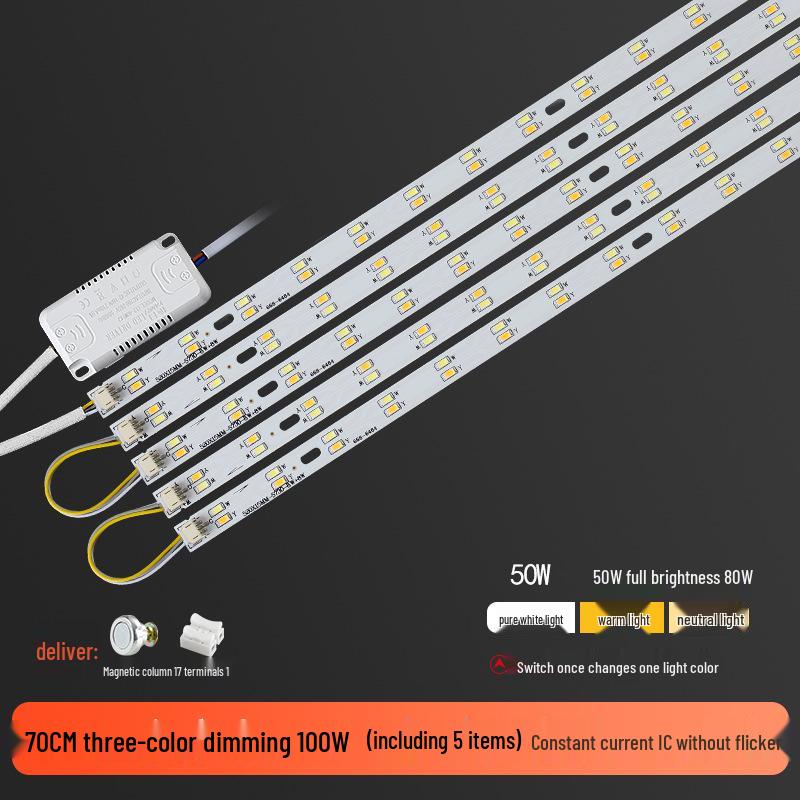 Three-Color LED Strip Light Panel for Living Room Ceiling