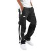 Men Pants with Multi Pockets Drawstring Elastic Waist Wide Leg Loose Cargo