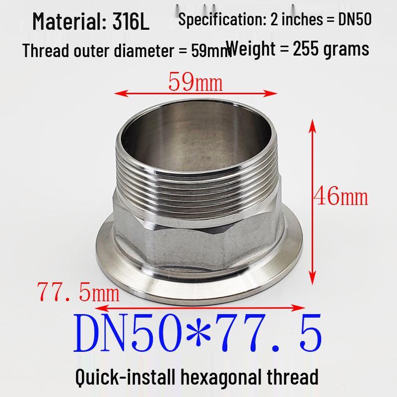 Hongshun Heavy-Duty Hex Quick Connect Stainless Steel Threaded Nipple with Chuck and Wrench Flats