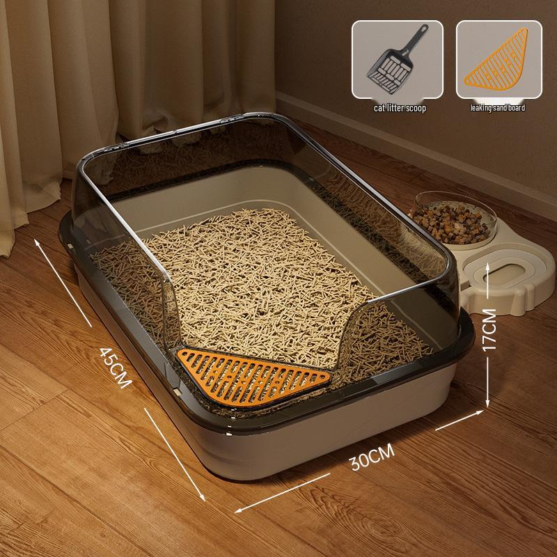 Jumbo Semi-Enclosed Anti-Tracking Cat Litter Box