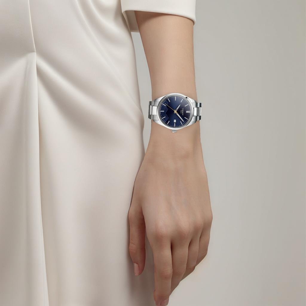 TISSOT PR Quartz Movement 100m Water Resistance Men's Watches Watch 40mm Blue Dial Stainless Steel Case T150.410.11.041.02
