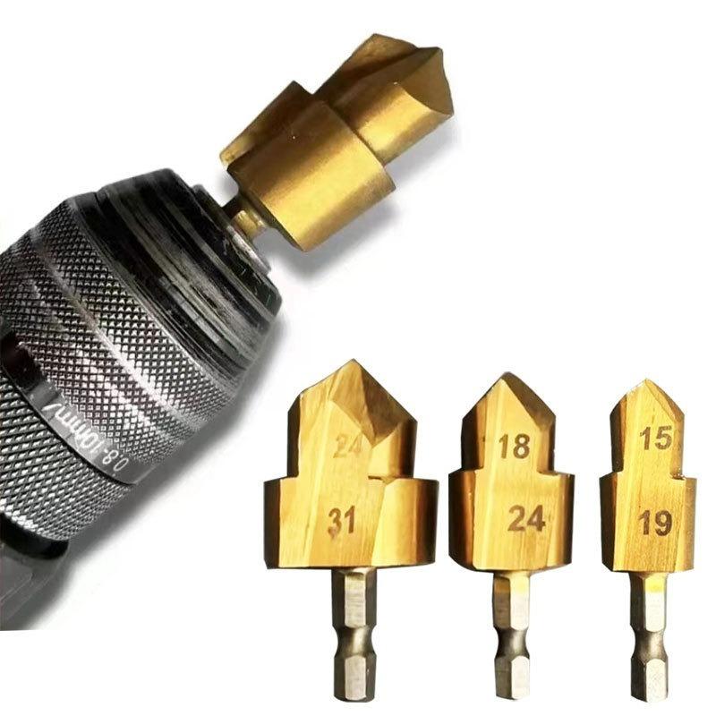 3Pcs PPR Lifting, Stepped Drill Bit, Hexagon Shank Water Pipe Connection Tool 20/25/32mm, Full Open Process