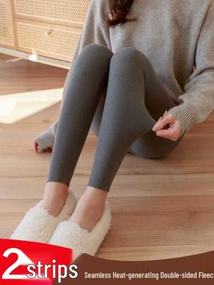 Nahtlose Damen Fleece Warme Baumwolle Yoga Hose, Basisschicht, Übergrößen & Petite Größen, für Herbst/Winter.