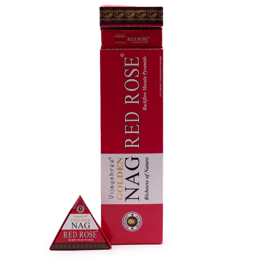 Backflow Incense Cones Red Rose 42g Golden Nag