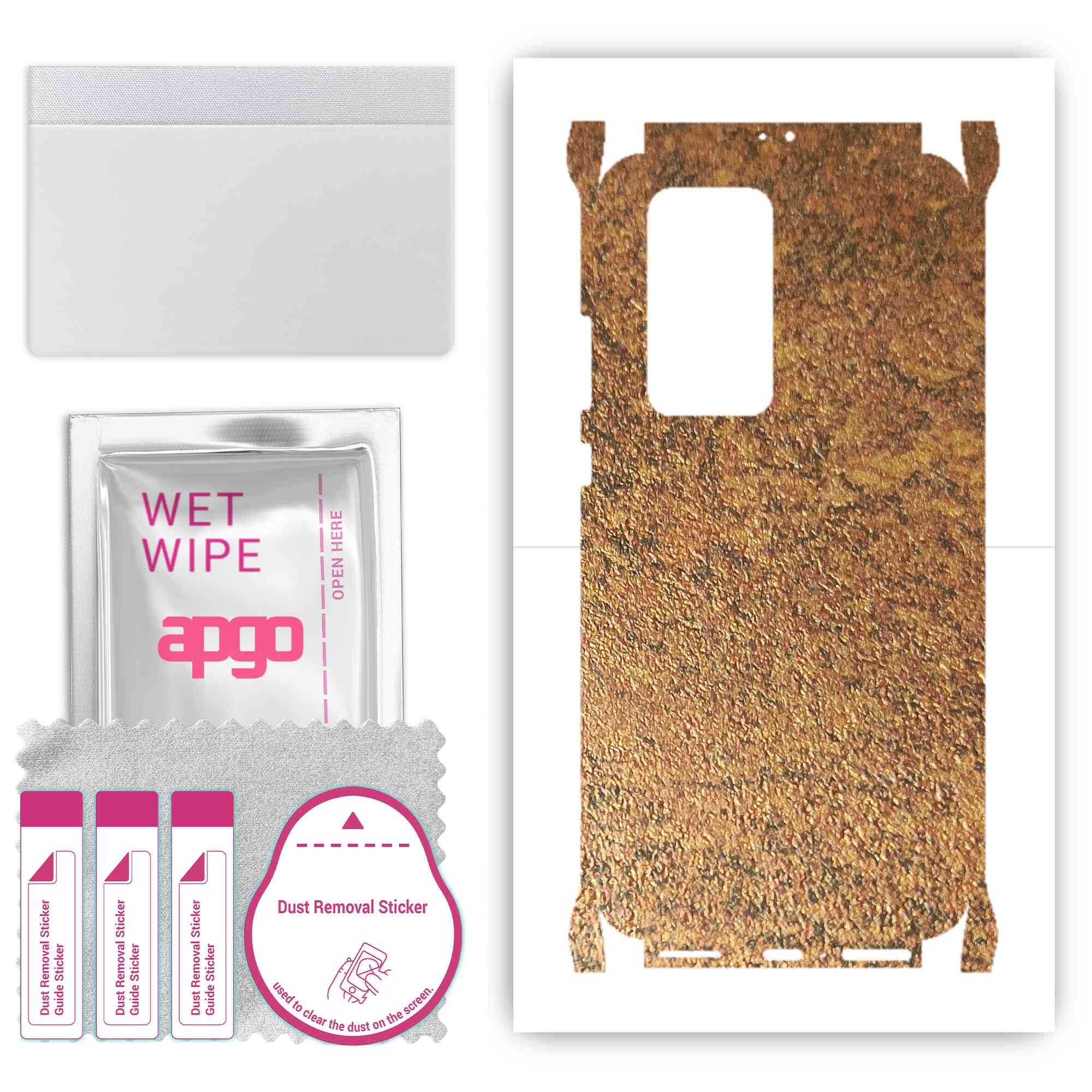 

apgo Protective Skin Sticker for the back+sides compatible with Huawei P40 Pro, Full Wrap Film, Foil, Vinyl - Pattern Rusty Copper