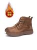 Leather Martin Boots Men's Autumn and Winter New Short Boots British Retro Velvet Warm Platform Men's Shoes