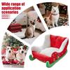 Christmas Washable Dog Sofa Bed Nest Dog Bed Sled Cat Hammock with Anti-slip bottom for Small Medium Cats Dogs Christmas Decor