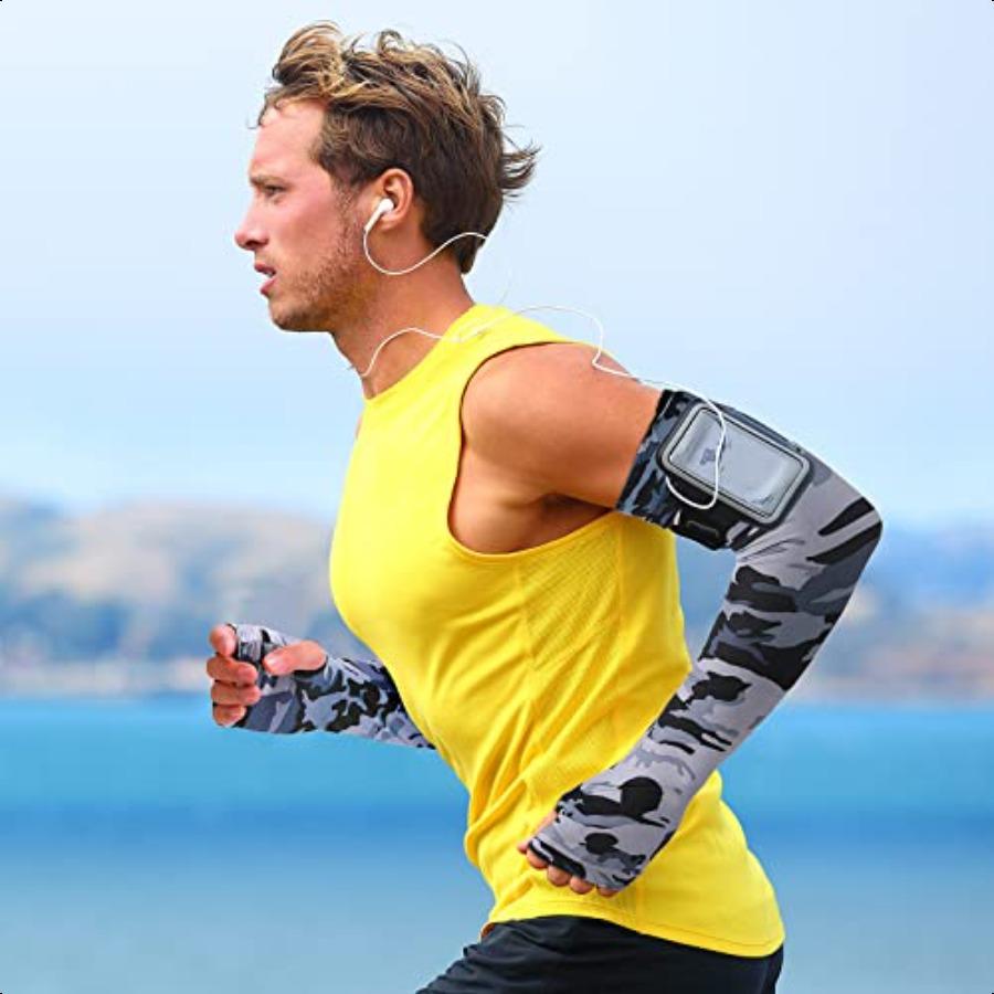 12 Pairs Cooling Arm Sleeves UV Protection Sun Sleeves for Women Men Outdoor Sports Running Golf Cycling Camouflage Pattern
