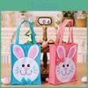 Charming Easter Bunny Handbag Stylish And Colorful Pink And Blue Fabric Ideal For Easter Decorations